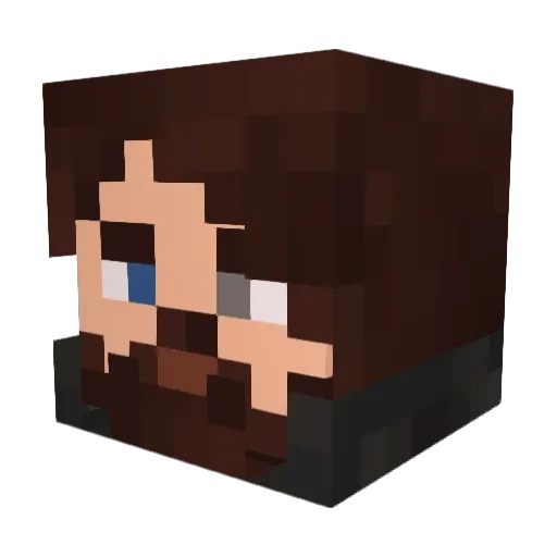 MuppetValley Minecraft avatar head, 3D render