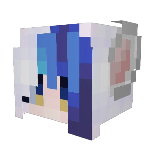 MupyMoopyMup Minecraft avatar head, 3D render