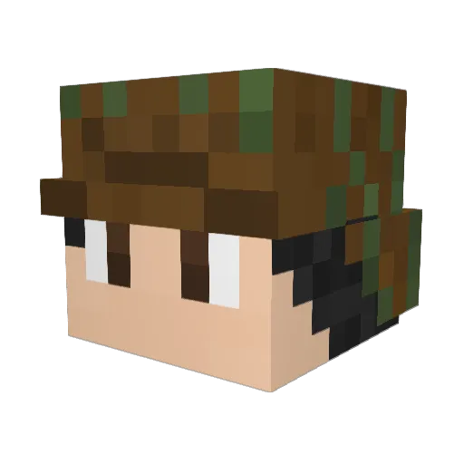 Mupzork Minecraft avatar head, 3D render