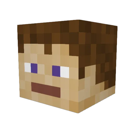 Murakamix Minecraft avatar head, 3D render