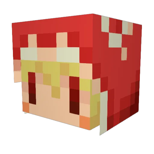 Murality Minecraft avatar head, 3D render