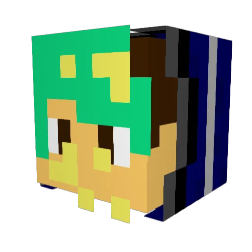 Muraokaaa Minecraft avatar head, 3D render