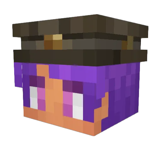 Murasaki2142 Minecraft avatar head, 3D render