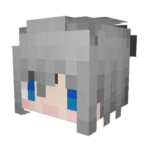 MurasakiIro09 Minecraft avatar head, 3D render