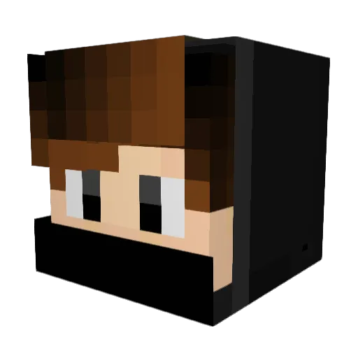 Murasakimaru Minecraft avatar head, 3D render
