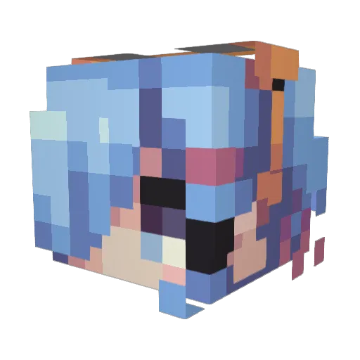 Murashai Minecraft avatar head, 3D render