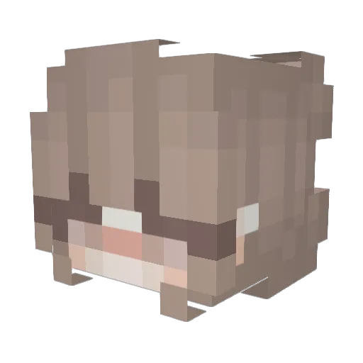 Murei Minecraft avatar head, 3D render
