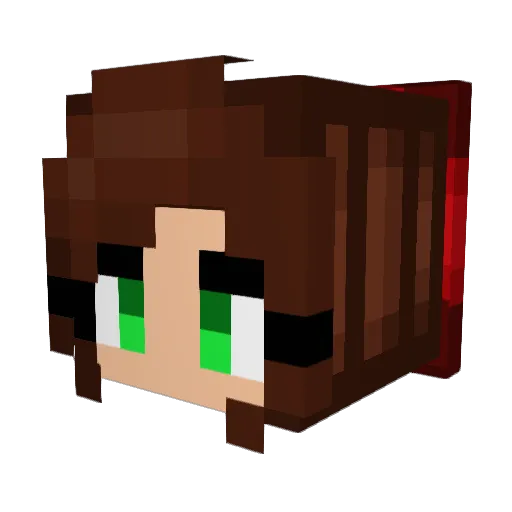Murifa Minecraft avatar head, 3D render