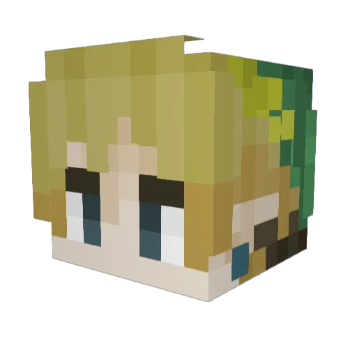 MurkWolf Minecraft avatar head, 3D render