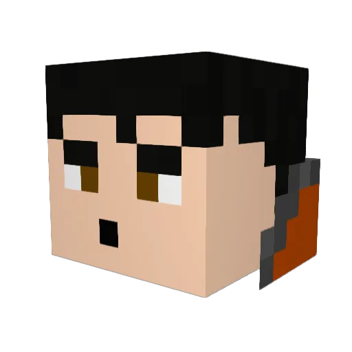Murkyay Minecraft avatar head, 3D render