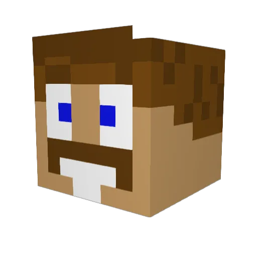Murlupp Minecraft avatar head, 3D render