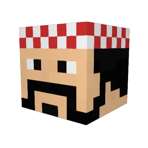 MuroiD Minecraft avatar head, 3D render