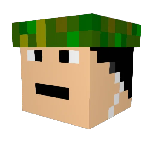 Murrtim Minecraft avatar head, 3D render