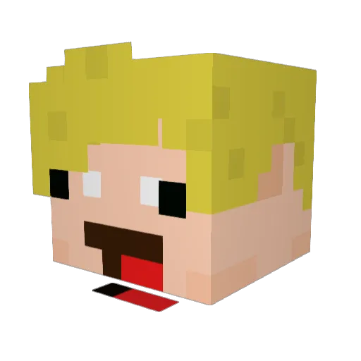 Murty Minecraft avatar head, 3D render