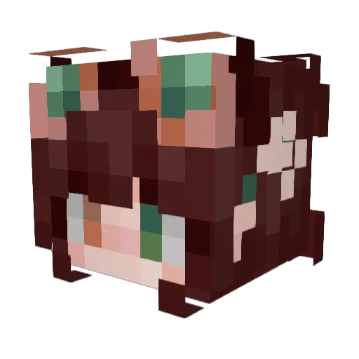 MurtyLive Minecraft avatar head, 3D render
