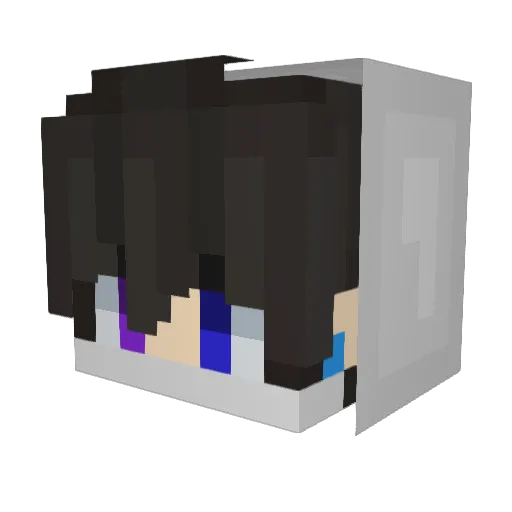 Muruyu Minecraft avatar head, 3D render