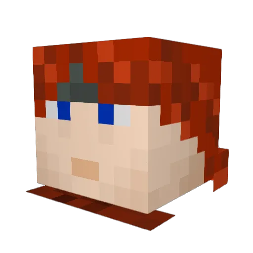 Musaera Minecraft avatar head, 3D render