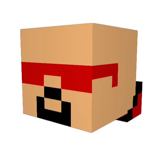 MuscleGod Minecraft avatar head, 3D render