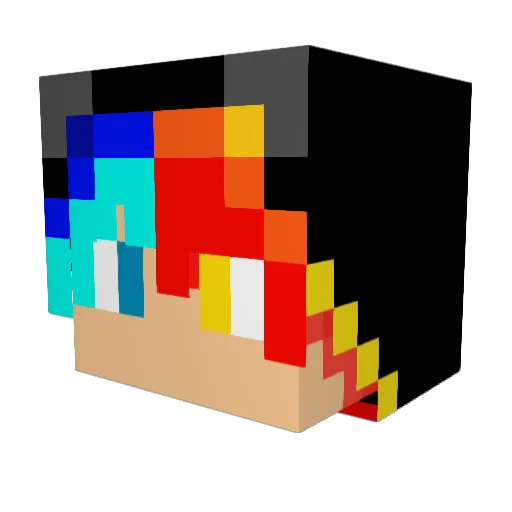 Muscol Minecraft avatar head, 3D render