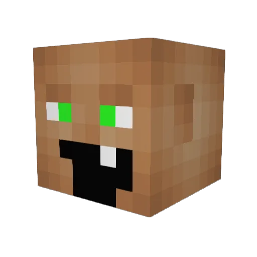 MuscularToddler Minecraft avatar head, 3D render