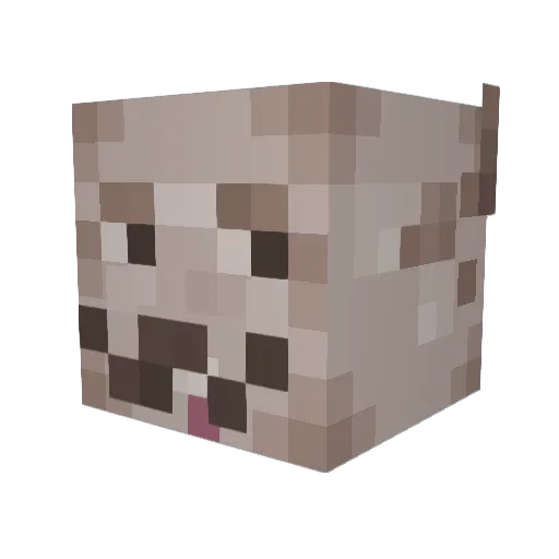 Musee Minecraft avatar head, 3D render
