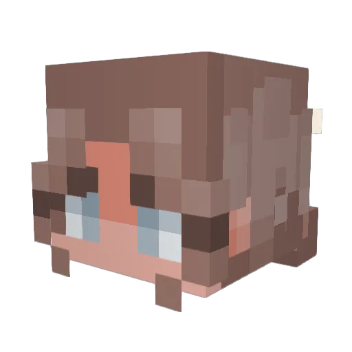 Mush1M3ll0w Minecraft avatar head, 3D render