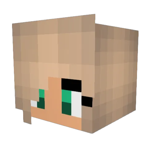 Mushcraft6 Minecraft avatar head, 3D render