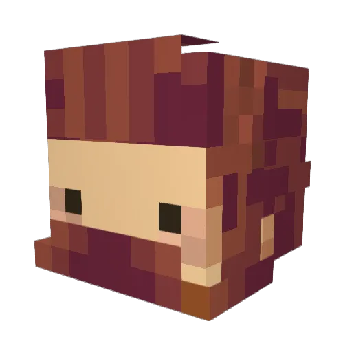 Mushiru Minecraft avatar head, 3D render