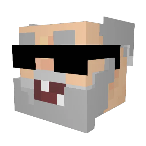 Mushket Minecraft avatar head, 3D render