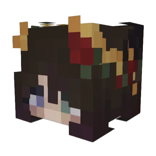 Mushrii_ Minecraft avatar head, 3D render