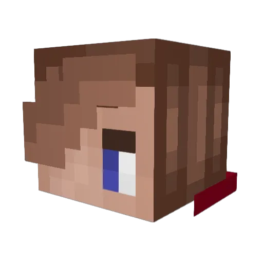 Mushroo_YT Minecraft avatar head, 3D render