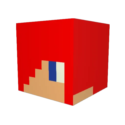 Mushrood Minecraft avatar head, 3D render