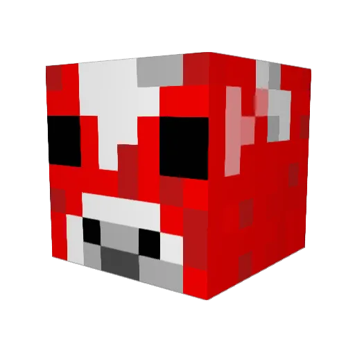 Mushroom018 Minecraft avatar head, 3D render