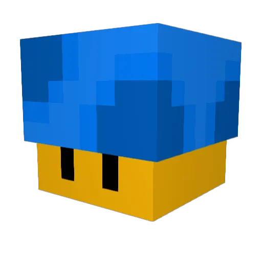 MushroomCZ Minecraft avatar head, 3D render