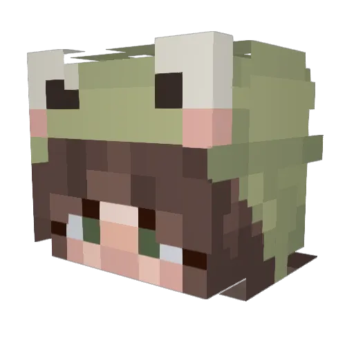MushroomGoo Minecraft avatar head, 3D render