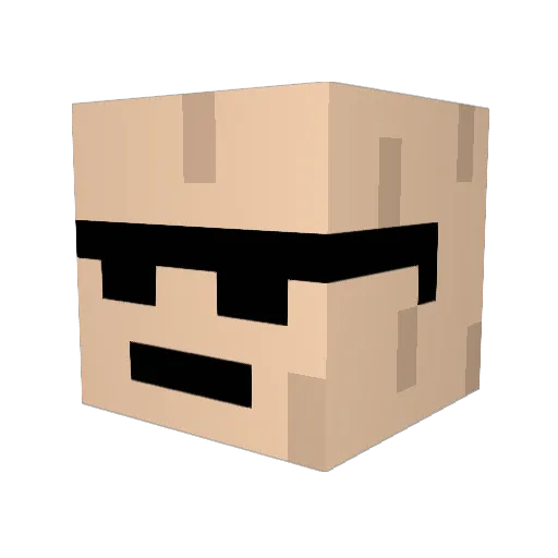 MushroomMenace Minecraft avatar head, 3D render