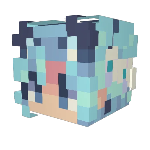 MushroomQ118 Minecraft avatar head, 3D render