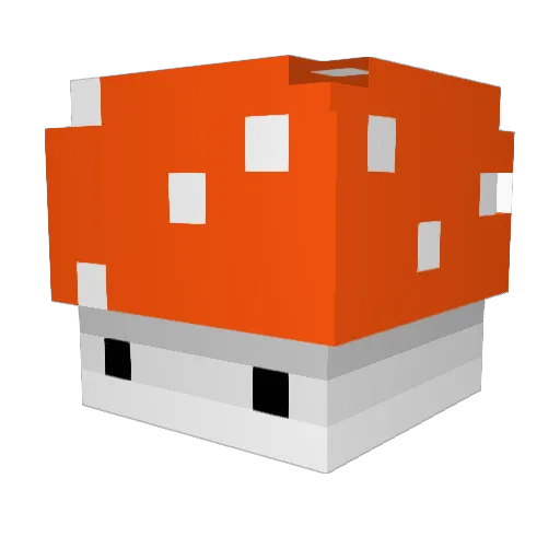 MushroomRaidz Minecraft avatar head, 3D render