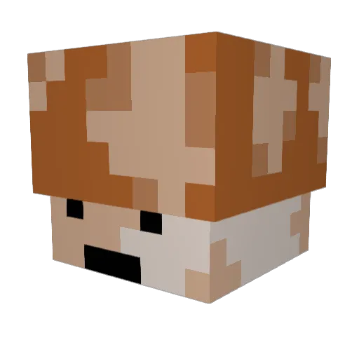 Mushroomman4 Minecraft avatar head, 3D render
