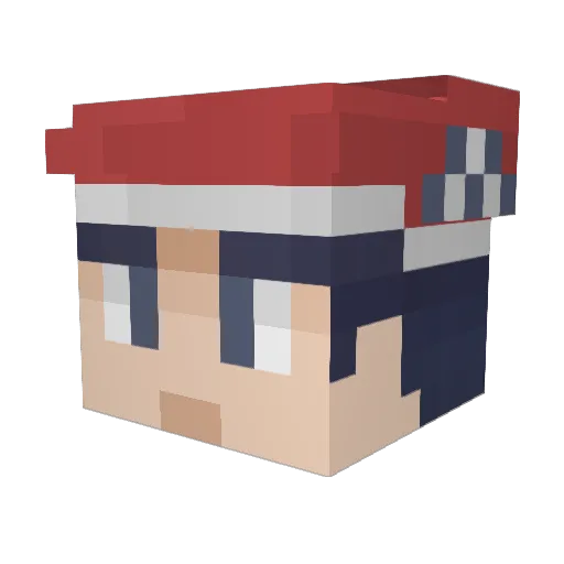 Mushrooms_Badges Minecraft avatar head, 3D render