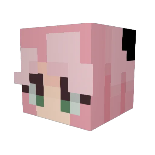 Mushroomsim Minecraft avatar head, 3D render