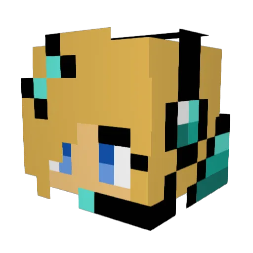 Mushy108 Minecraft avatar head, 3D render