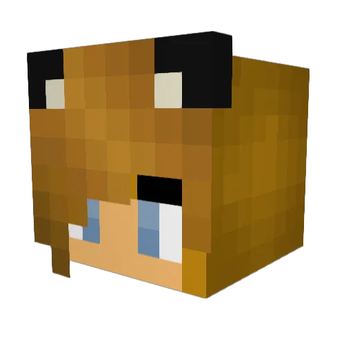 Musia Minecraft avatar head, 3D render