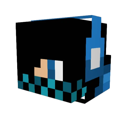 MusicMiner Minecraft avatar head, 3D render
