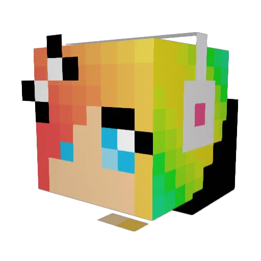 MusicNote2 Minecraft avatar head, 3D render