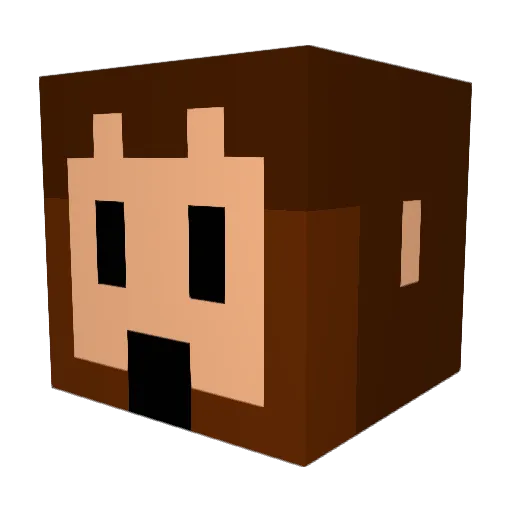 MusicTim Minecraft avatar head, 3D render