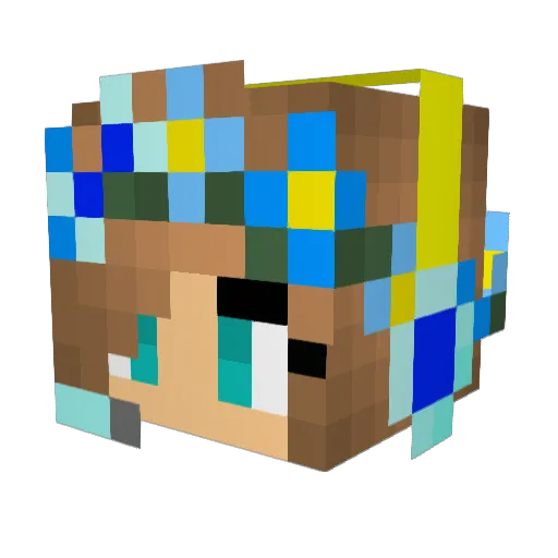 MusicToy Minecraft avatar head, 3D render