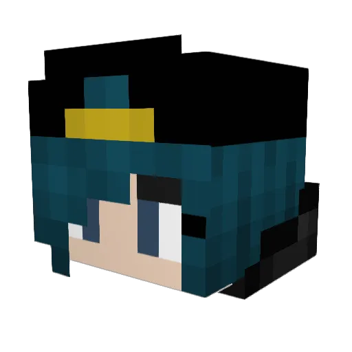 MusicalGenius Minecraft avatar head, 3D render