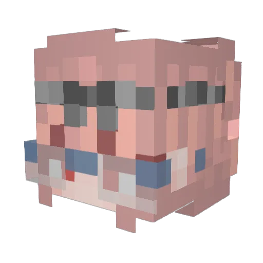 MusicalSuushi Minecraft avatar head, 3D render