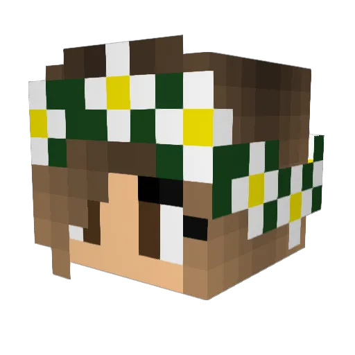 Musicalgirl Minecraft avatar head, 3D render